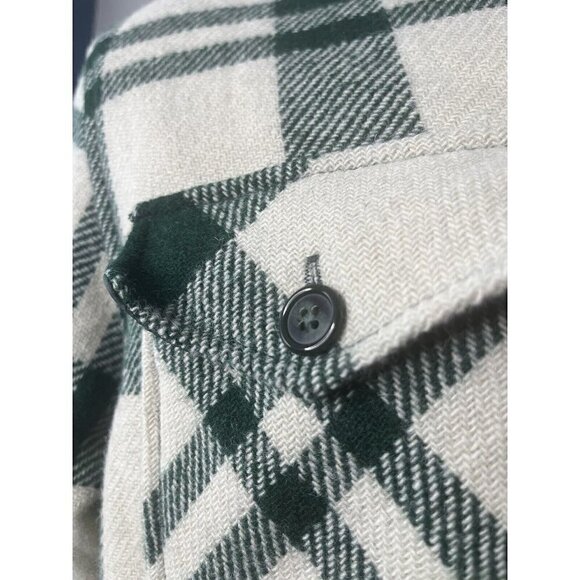 J Crew Men’s Shirt-jacket Sherpa Lining Large NWT Green Plaid Shacket - Picture 5 of 10